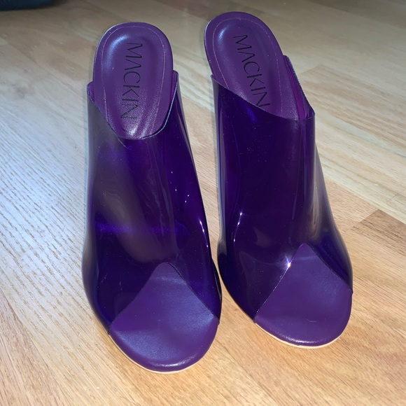 Shoes - Purple clear mules with heel 7